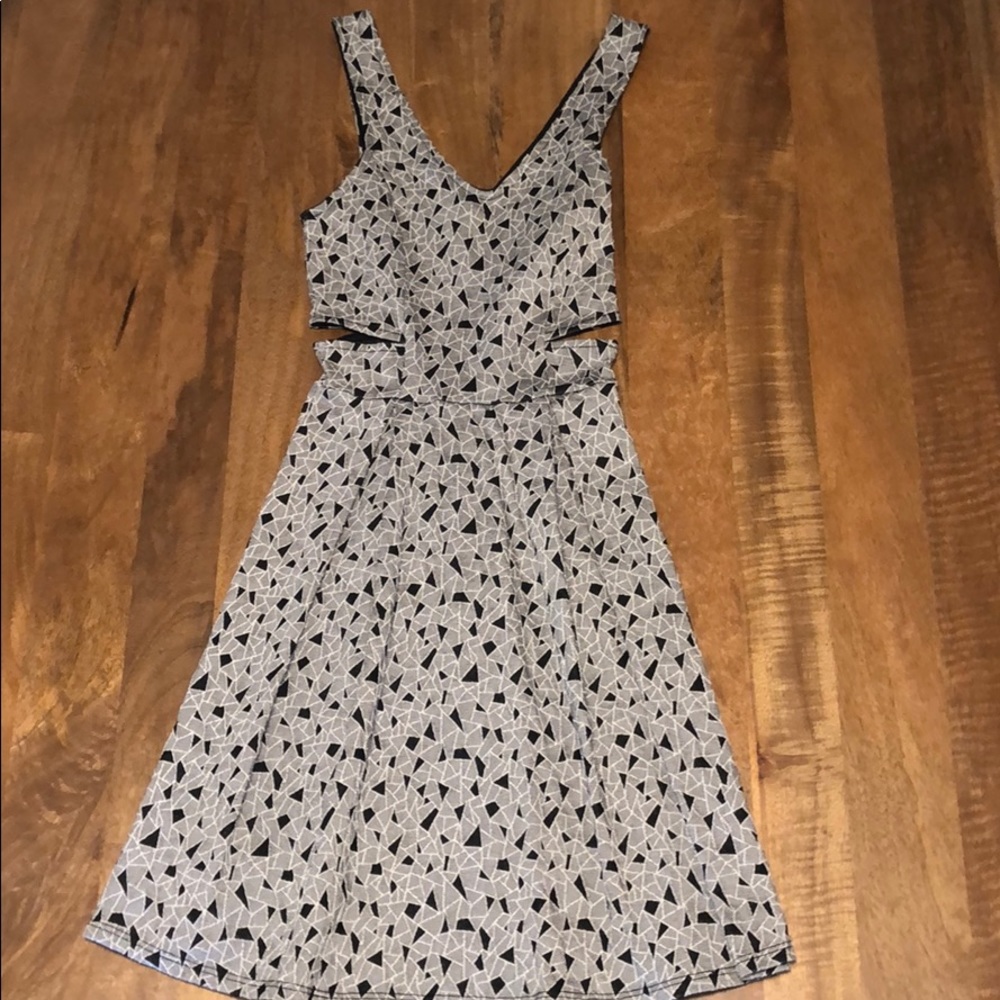 Grey dress with cut outs